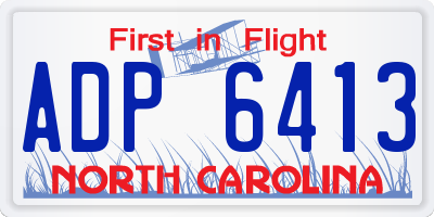 NC license plate ADP6413