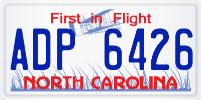 NC license plate ADP6426