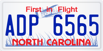 NC license plate ADP6565