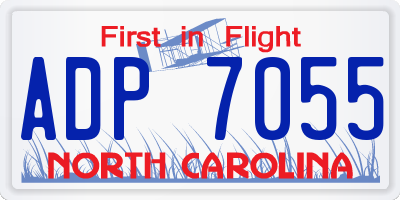 NC license plate ADP7055