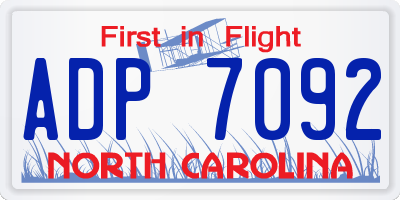 NC license plate ADP7092
