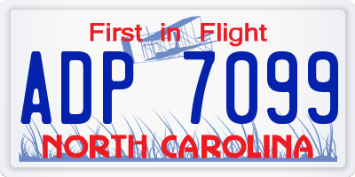 NC license plate ADP7099