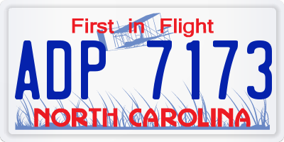 NC license plate ADP7173