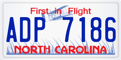 NC license plate ADP7186