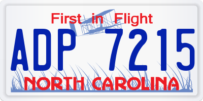 NC license plate ADP7215