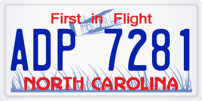 NC license plate ADP7281