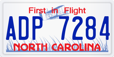 NC license plate ADP7284