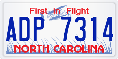 NC license plate ADP7314