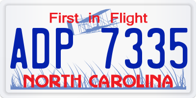 NC license plate ADP7335
