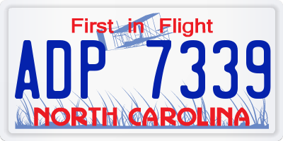 NC license plate ADP7339