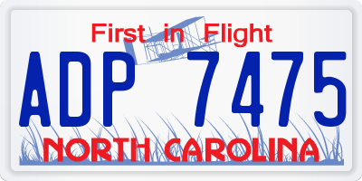 NC license plate ADP7475