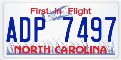 NC license plate ADP7497