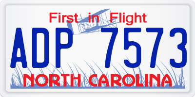 NC license plate ADP7573