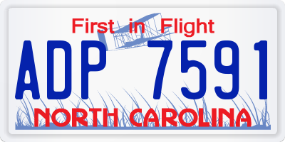 NC license plate ADP7591