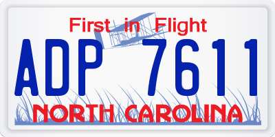 NC license plate ADP7611
