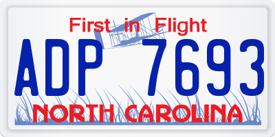 NC license plate ADP7693