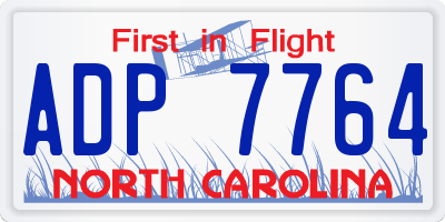 NC license plate ADP7764