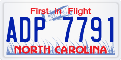 NC license plate ADP7791