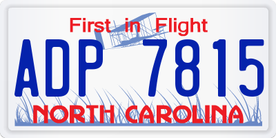 NC license plate ADP7815