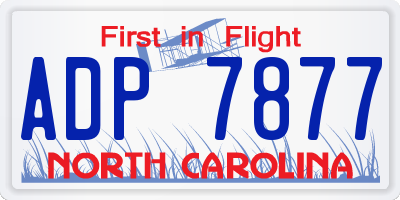 NC license plate ADP7877
