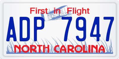 NC license plate ADP7947