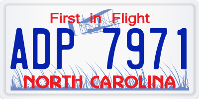 NC license plate ADP7971