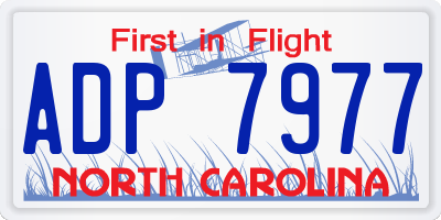 NC license plate ADP7977