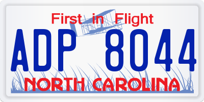 NC license plate ADP8044