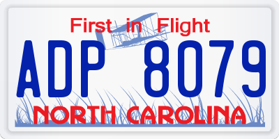 NC license plate ADP8079