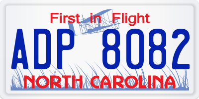 NC license plate ADP8082