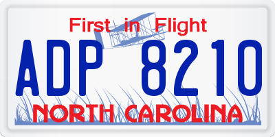 NC license plate ADP8210