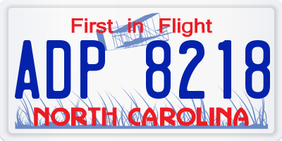 NC license plate ADP8218