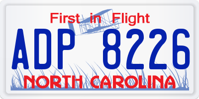 NC license plate ADP8226