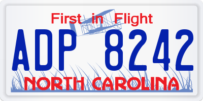 NC license plate ADP8242