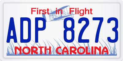 NC license plate ADP8273