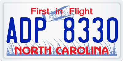 NC license plate ADP8330