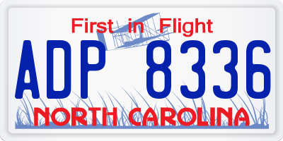NC license plate ADP8336