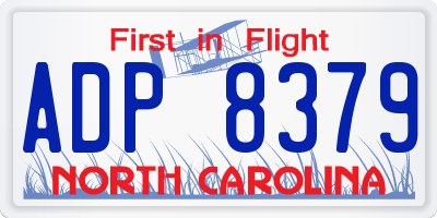 NC license plate ADP8379
