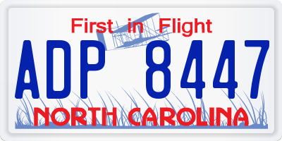 NC license plate ADP8447