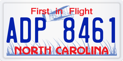 NC license plate ADP8461