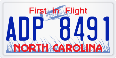 NC license plate ADP8491