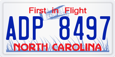 NC license plate ADP8497