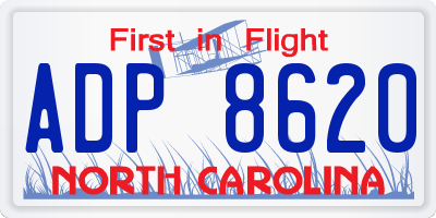 NC license plate ADP8620