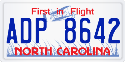 NC license plate ADP8642