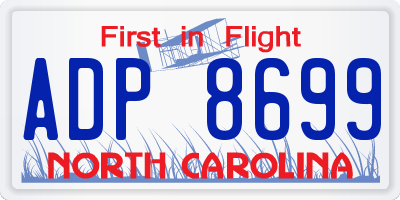NC license plate ADP8699