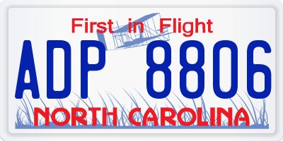 NC license plate ADP8806