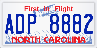 NC license plate ADP8882
