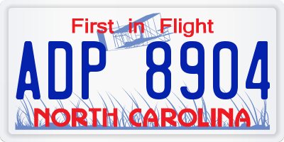 NC license plate ADP8904
