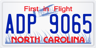 NC license plate ADP9065