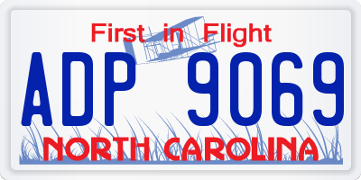 NC license plate ADP9069